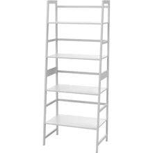 WTZ Book Shelf, White Bookshelf, Ladder Bookcase, 4 Tier Tall Book case for Bedroom, Living Room