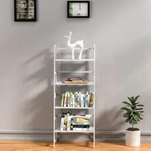 WTZ Book Shelf, White Bookshelf, Ladder Bookcase, 4 Tier Tall Book case for Bedroom, Living Room