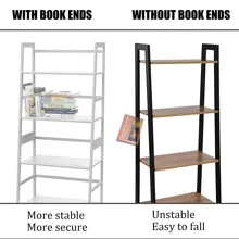 WTZ Book Shelf, White Bookshelf, Ladder Bookcase, 4 Tier Tall Book case for Bedroom, Living Room