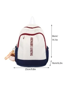 輕便,便攜女士撞色休閒時尚後背包帶大容量 - 彩色 - 查看 5