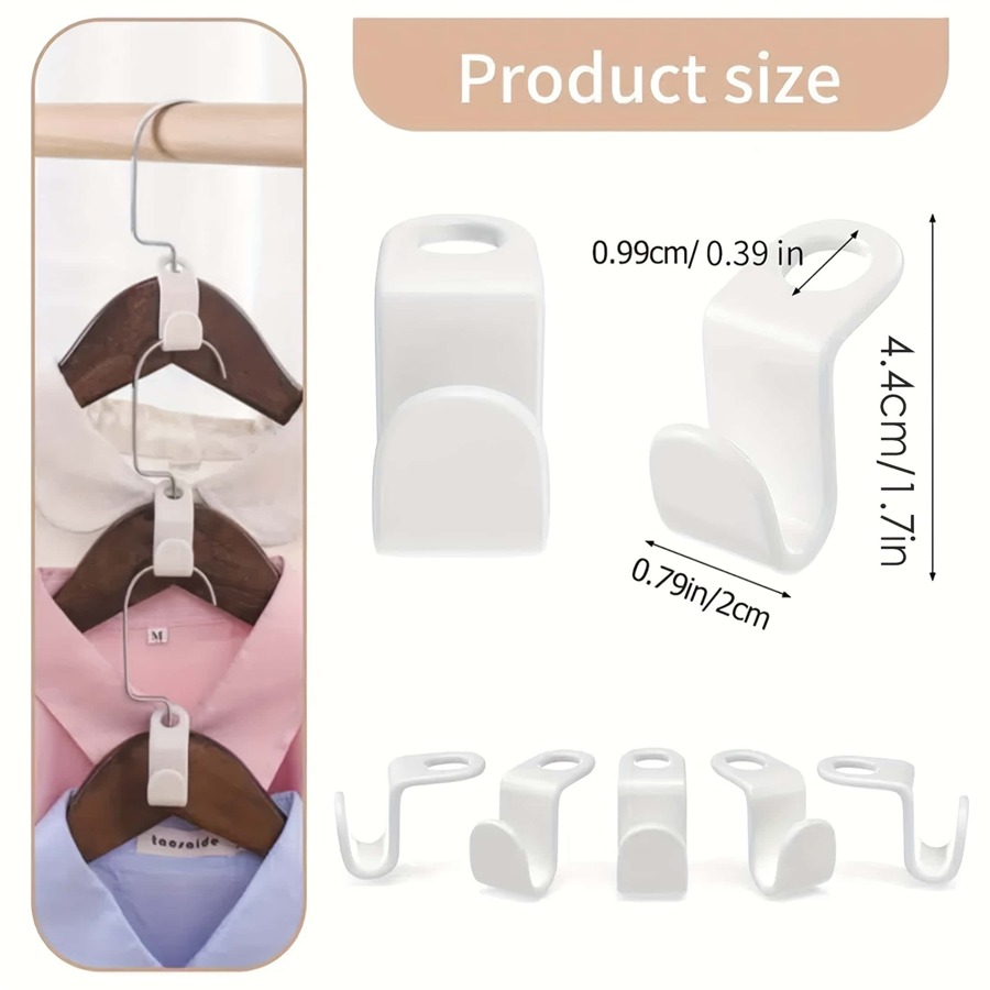 60Pcs Clothes Hanger Connector Hooks, Magic Hanger Hooks Heavy Duty