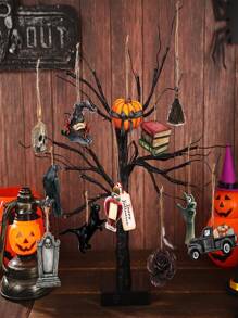 12 cái Halloween Bằng gỗ Đồ trang trí Đối với Cây Mùa Xuân Đồ trang trí , Bao gồm Hoa , Quỷ lùn Và Lễ hội Chủ đề Hình dạng - Nhiều màu - Xem 5