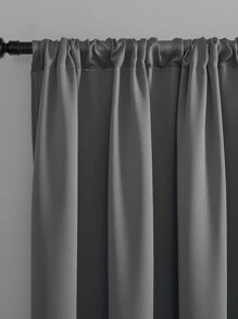 1 Miếng Màu thuần Polyester Rèm cửa , Phòng Rèm cửa , Tối Xám Phòng ngủ Phòng khách Ban công Dán Rèm cửa - Màu xám đen - Xem 1