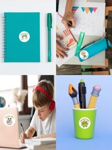 Trẻ em Động cơ thúc đẩy Hình dán , 500 cái/cuộn - Nhiều màu - Xem 4