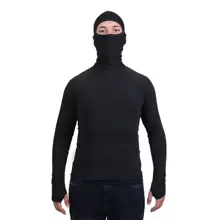 Camisa Segunda Pele Masculina C/ Touca Balaclava Termica Pesca Proteção Solar UV50 - Preto - Visão 1