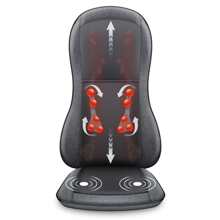 Full Back Massager with Heat -2D/3D Shiatsu Massage Seat Cushion with 10 Massage Nodes, Massage Chair Pad, Rolling Kneading Massage Pads for Back - 灰色 - 查看 2
