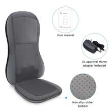 Full Back Massager with Heat -2D/3D Shiatsu Massage Seat Cushion with 10 Massage Nodes, Massage Chair Pad, Rolling Kneading Massage Pads for Back - 灰色 - 查看 6
