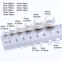 3/4/6/8/10/12/14/16/18/20mm Akrylowe koraliki dystansowe Sztuczne perły Okrągłe perły Luźne koraliki do wyrobu biżuterii