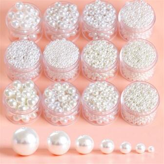3/4/6/8/10/12/14/16/18/20mm Akryl Spacer Beads Faux Pearl Round Pearl Lösa pärlor för smyckestillverkning