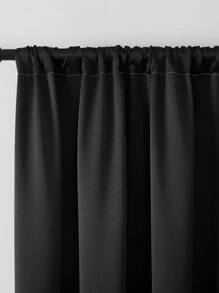 1 rideau occultant en polyester unicolore au design simple et moderne, adapté pour la chambre à coucher, le salon et le balcon, doté d'une fonction de protection solaire et D'isolation thermique, protection UV, facile à installer avec passe-tringle, disponible dans des couleurs foncées