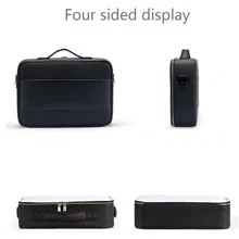 1 pieza Bolsa de almacenamiento de cosméticos de PU, organizador de maquillaje impermeable para viajes, profesional y portátil, bolso de mano con gran capacidad - Blanco - Ver 5