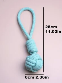 1入組燈藍色寵物磨牙玩具帶七環合適適用於日常使用