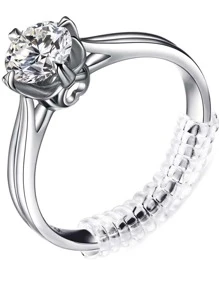 10入組/套透明可調節戒指尺寸調整器，由 PU 和透明彈簧製成戒指尺寸調整工具 - 白色 - 查看 5