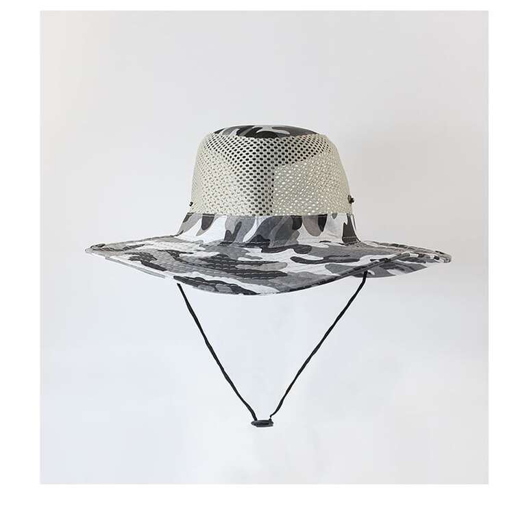迷彩透氣漁夫帽 - 灰色 - 查看 2
