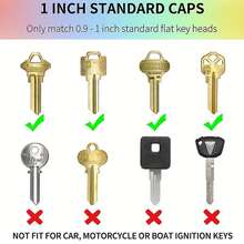 8pcs Đàn hồi Nắp chìa khóa Nhận biết Chìa khóa Che phủ - Nhiều màu - Xem 4