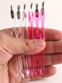 6 pièces Éliminateur de peau morte en plastique à double extrémité, repoussoir de cuticules en forme de V, rose et transparent, convient pour le nettoyage et les soins à domicile et au salon de manucure, fournitures pour ongles, outils pour ongles, outils pour nail art, rentrée scolaire, ongles, outils pour ongles à clipser, outils de manucure et de pédicure