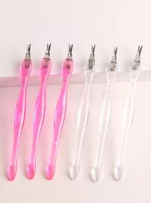 6 pièces Éliminateur de peau morte en plastique à double extrémité, repoussoir de cuticules en forme de V, rose et transparent, convient pour le nettoyage et les soins à domicile et au salon de manucure, fournitures pour ongles, outils pour ongles, outils pour nail art, rentrée scolaire, ongles, outils pour ongles à clipser, outils de manucure et de pédicure