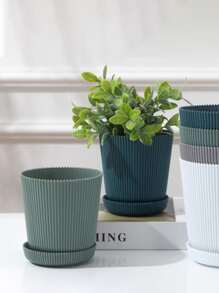 1入組花盆帶底座,花容器,合適適用於盆栽,花卉,綠色植物,肉質盆,和收納植物