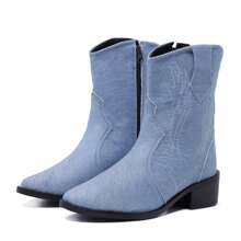 Women Fashion Boots - 藍色 - 查看 2