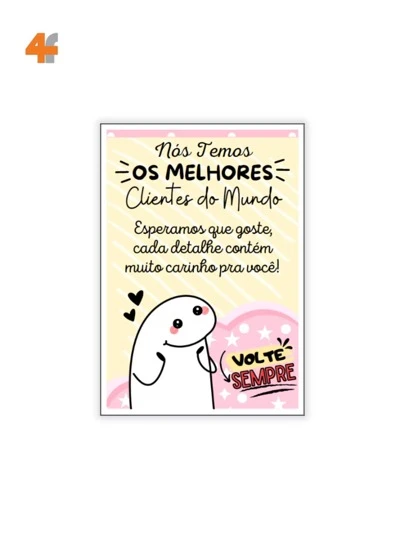 50 Cartões Agradecimento - Os Melhores Clientes  - Tam: 7 x 10 cm