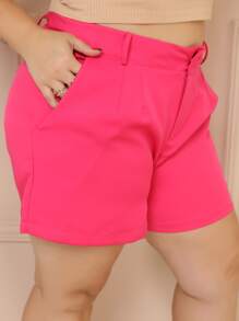 Plus Size Shorts - 乾枯玫瑰色 - 查看 3