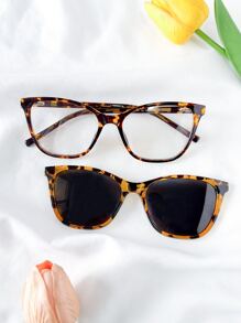 Women Fashion Glasses - 巧克力棕 - 查看 5