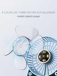 Hand Fan With Mini Portable Flashlight. Highly Resistant USB Rechargeable. Various Colors. - 黑色 - 查看 3