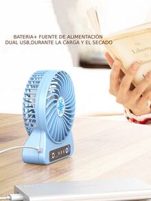 Hand Fan With Mini Portable Flashlight. Highly Resistant USB Rechargeable. Various Colors. - 黑色 - 查看 4