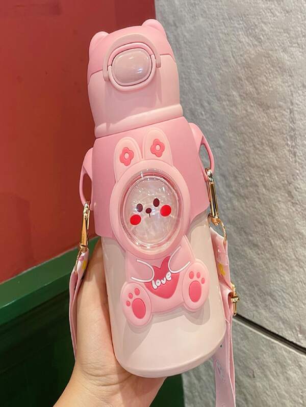 Copo Térmico Infantil com canudo 520ml Para Crianças Meninos E Meninas escolar De Água De Desenho Animado Adesivos Alunos Da Escola Primária