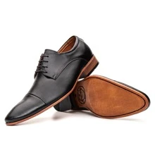 Sapato Social Masculino Clássico Couro Legítimo Estilo Italiano Moderno Premium Bigioni - Preto - Visão 4