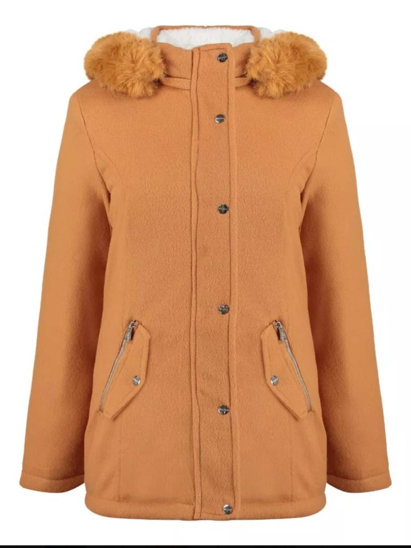 Plus Size Coats - Màu Cam cháy - Xem 1