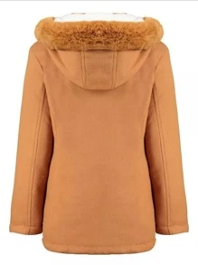 Plus Size Coats - Màu Cam cháy - Xem 2