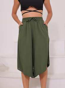 Women Pants - 軍綠色 - 查看 1