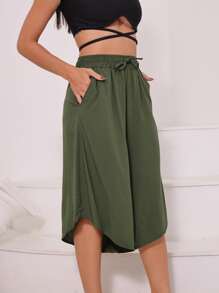 Women Pants - 軍綠色 - 查看 3