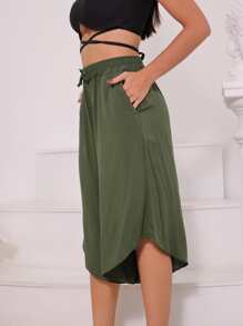 Women Pants - 軍綠色 - 查看 4