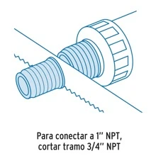 Multiconector polipropileno para tinaco, con valvula, Foset ATIN-001 48081 - Negro - Ver 3