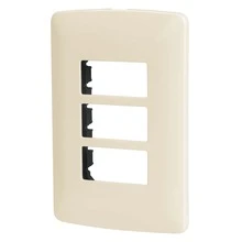 3-Module ABS Plate, Italian Line, Ivory Color, Pptr-I 48090 - Orange - View 1