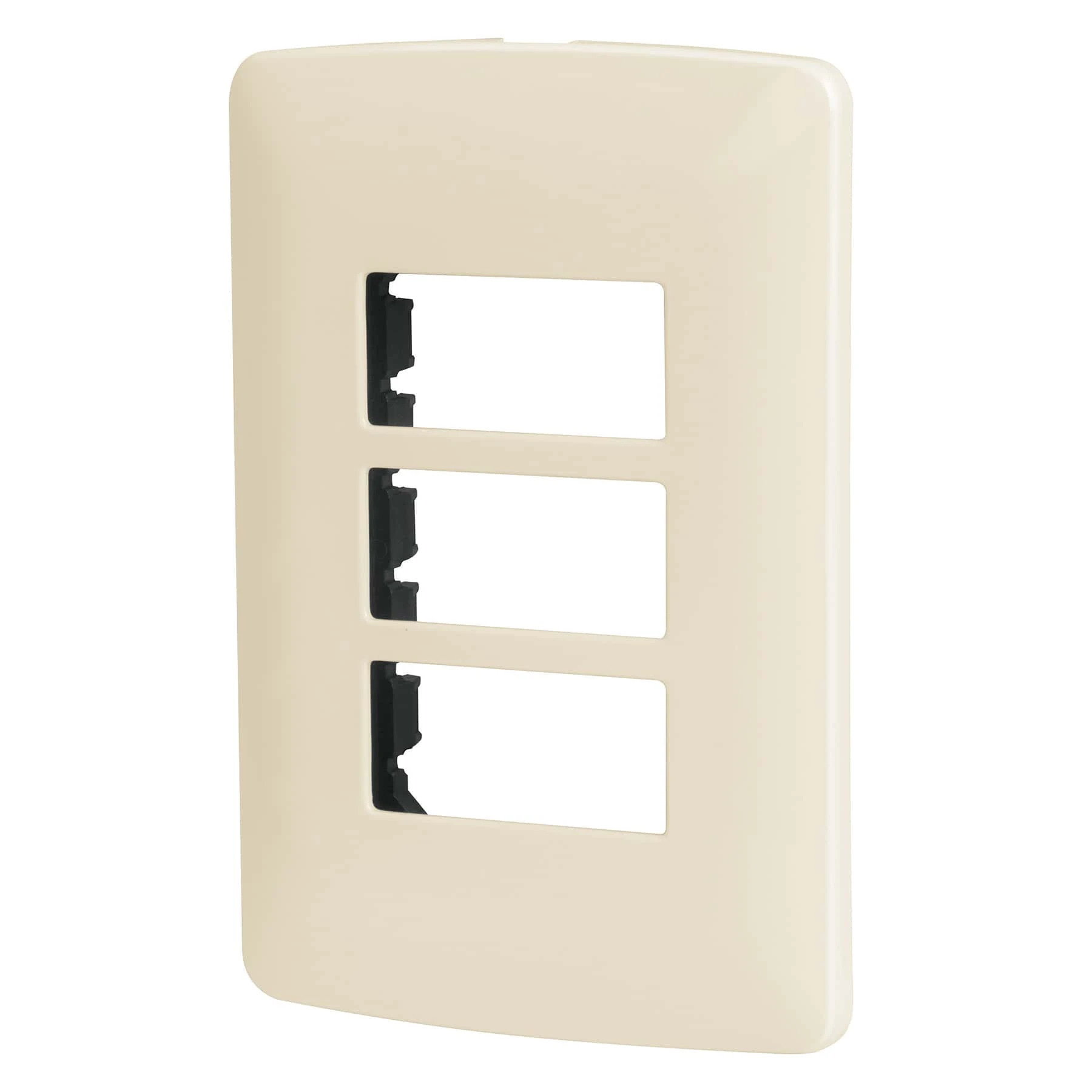 3-Module ABS Plate, Italian Line, Ivory Color, Pptr-I 48090 - Orange - View 1