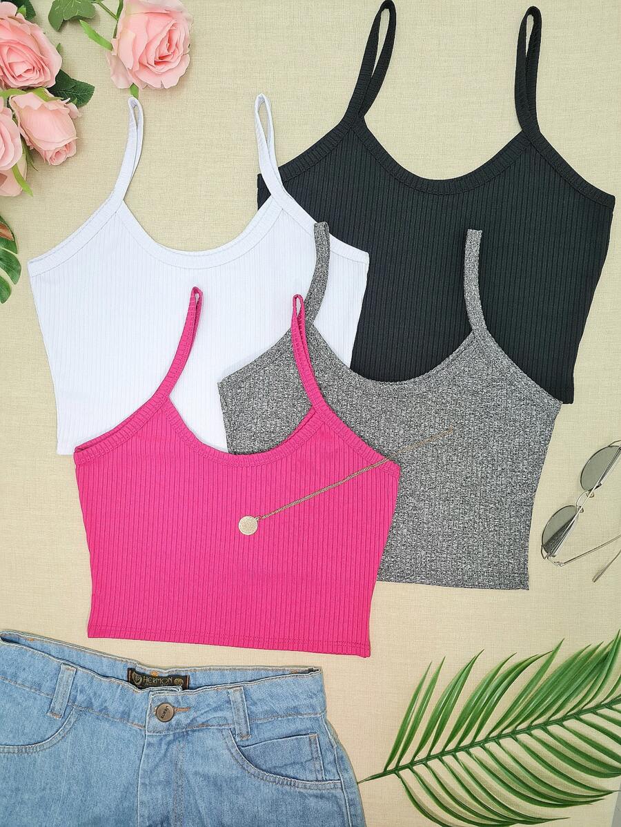 Women Tank Tops & Camis - 玫紅色 - 查看 1