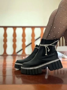 Women Fashion Boots - 黑色 - 查看 1