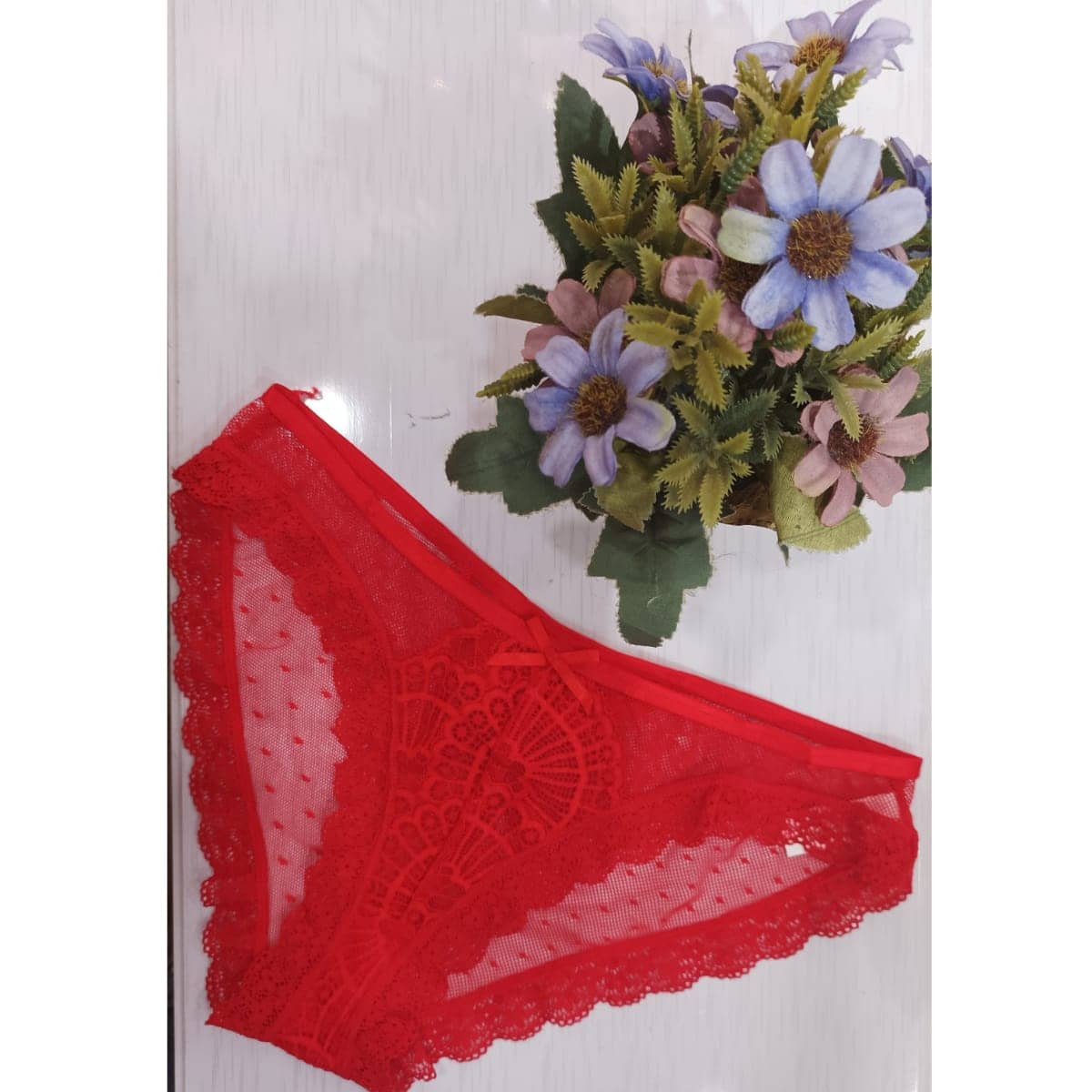 Calzón sexy de encaje - Rojo - Ver 1