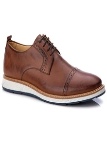 Sapato Casual Masculino Festas Casamento De Amarrar - Castanho - Visão 2