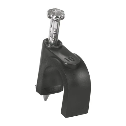 Bolsa con 20 grapas negras de 10 mm para cable redondo gcu-10n 48282