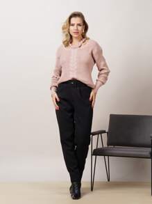 Women Pants - 黑色 - 查看 5