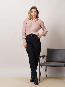 Women Pants - 黑色 - 查看 6
