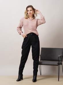 Women Pants - 黑色 - 查看 7