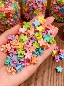 50 Piezas Mini Ganchos De Pelo De Flor Coloridos - Multicolor - Ver 1