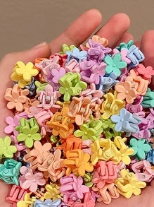 50 Piezas Mini Ganchos De Pelo De Flor Coloridos - Multicolor - Ver 3