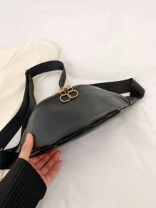 女士时尚休闲百搭单肩包，便携式通勤腰包，纯色运动斜挎包，适合所有季节