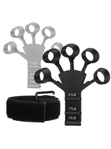 2 pcs - Black Grey Finger Strengthener Durable Level 6 Resistance Finger Exerciser and Hand Strengthener Restored Physical Equipment Hand Strengthener - Multicolor - View 1